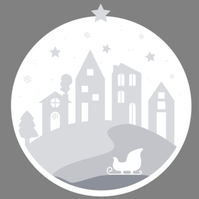 ilustración pueblo navideño browsercan