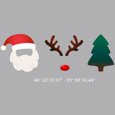 ilustración navidad santa rudolph y pino browsercan