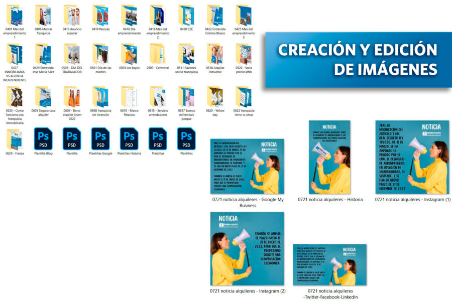 Creación y edición de imágenes para los franquiciados de primer grupo inmobiliarias